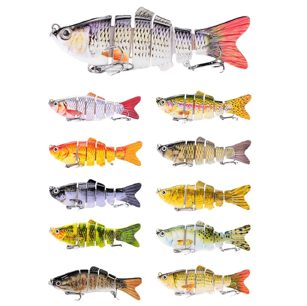 10cm Mini Multi Jointed Swimbait Fishing Lure Flexible Fish Hard Bait Bionic Crankbait Sinking Pesca Pike Bass Tackle Minnow