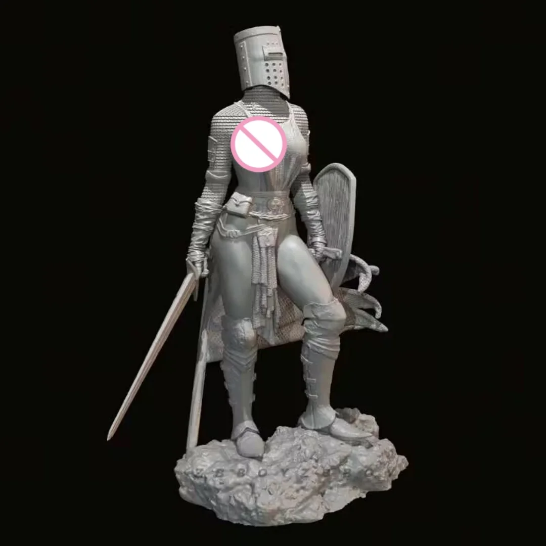 Figurine en résine à l'échelle 1/24, chevaliers féminins de la table ronde, Kit de modèle à assembler, jouet d'impression 3D non assemblé et non peint