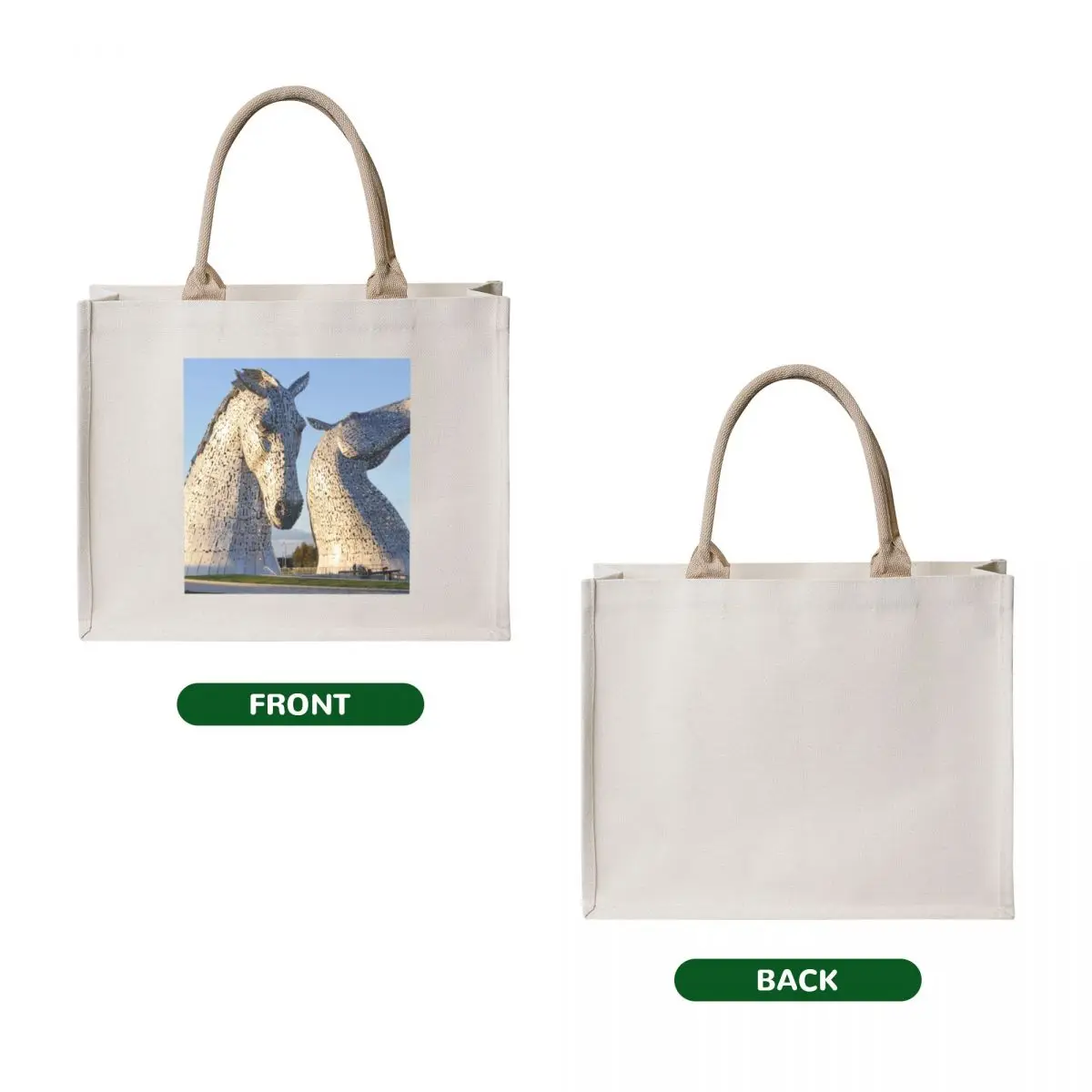the Kelpies, Helix park, Falkirk Tote Bag Cloth bags tote bags aesthetic Gift bag