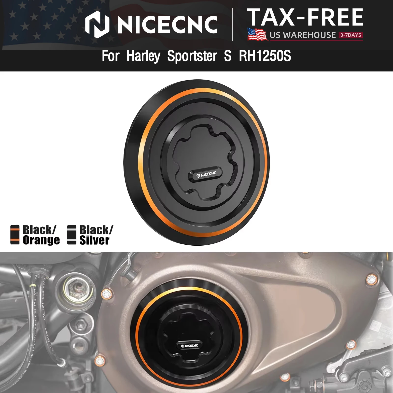 

For Harley Sportster S RH1250S 2021-2023 2024 Right Side Clutch Cover Pan America 2021-2024 Nightster RH975 2023-2024