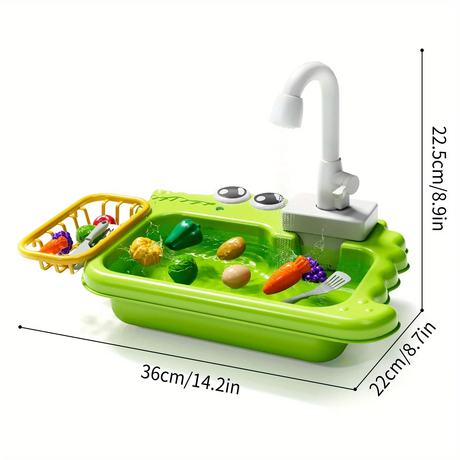 Electric Kitchen Sink Toys,Children's Kitchen Play Sink with Running Water ,Pretend Play Food Sets Kitchen Toys for Boys Girls