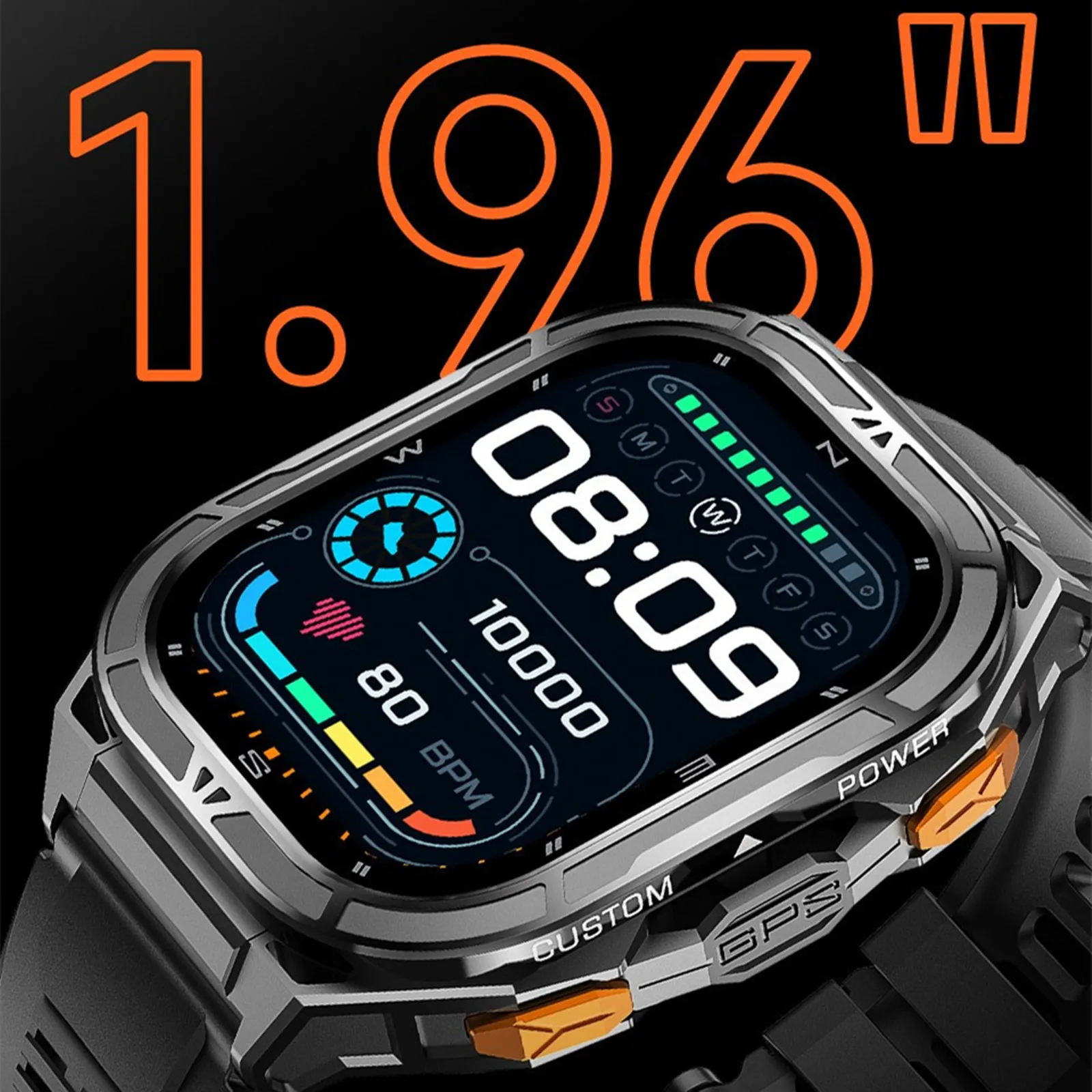 مقاوم للماء ساعة ذكية موبايل بلوتوث دعوة الموسيقى GPS معدل ضربات القلب الأكسجين الرياضة في الهواء الطلق سوار جهاز تعقب للياقة البدنية النوم معصمه