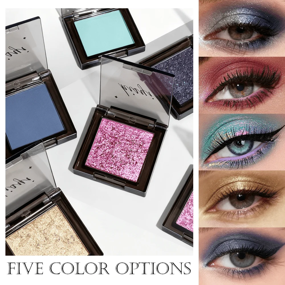 อายแชโดว์แบบเดี่ยวชิมเมอร์&แมท— ประกายสีรุ้ง กันน้ำ ติดทนนาน สวมใส่ง่ายสำหรับคริสต์มาสและฤดูหนาว