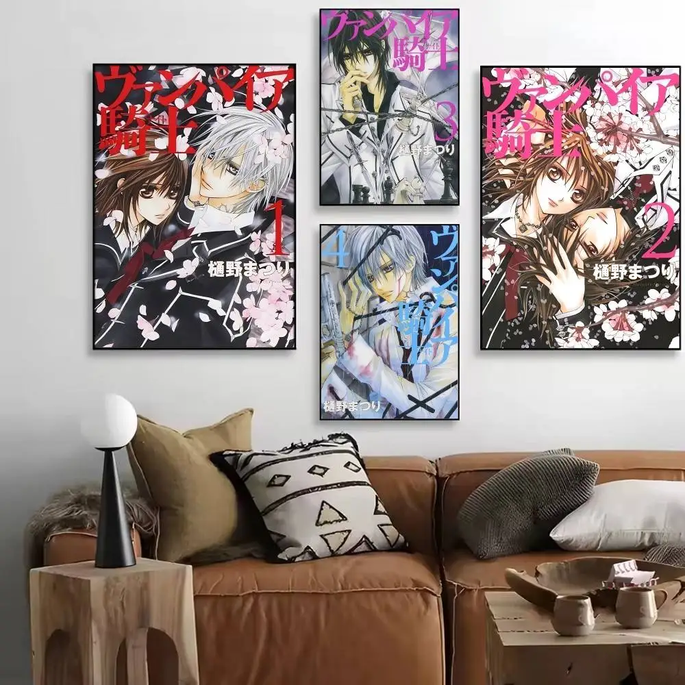 1PC Vampire Knight Classic Manga Posters HD Print Vintage Wall Art Decor for Home Study Room