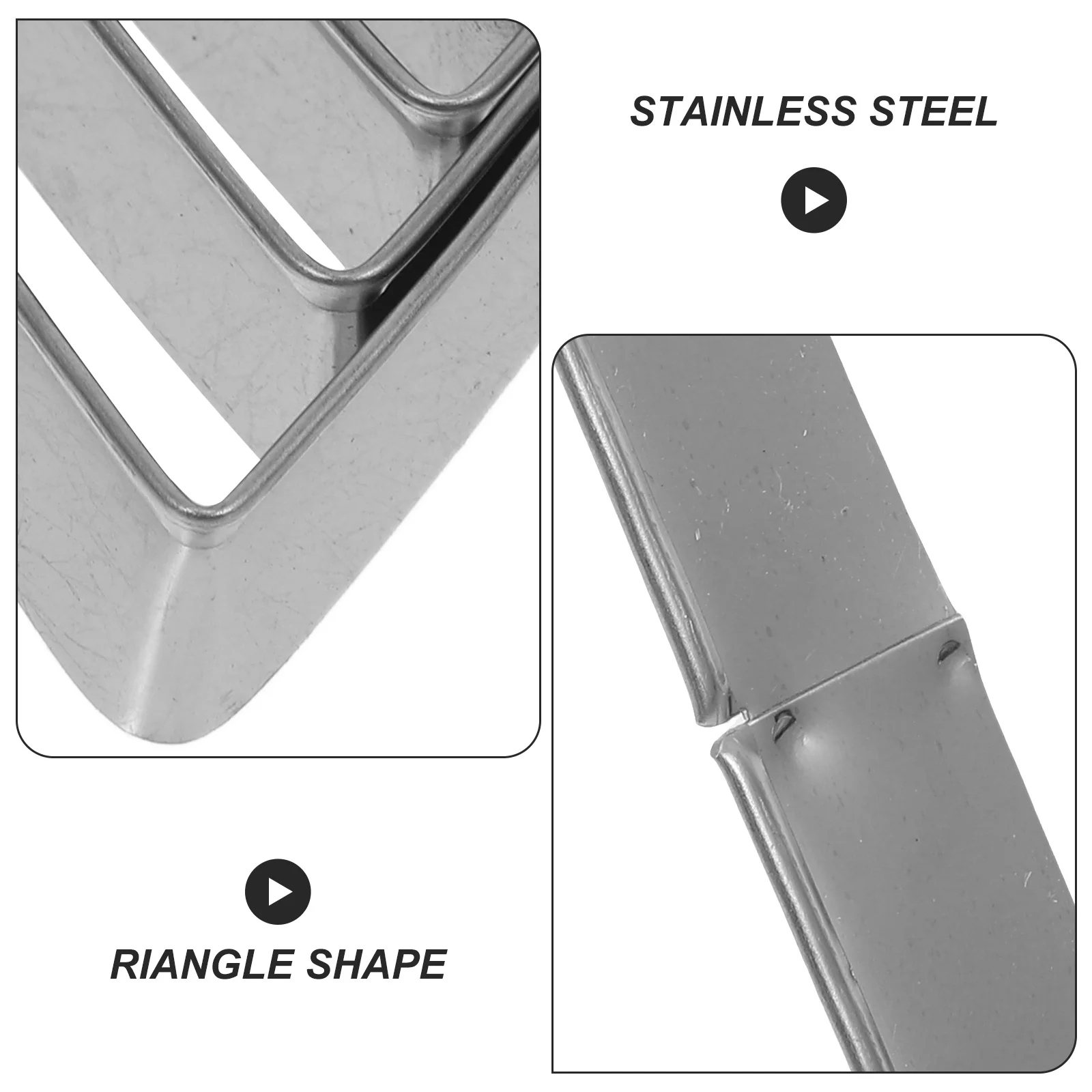 

5Pcs Silver Triangle Molds Set Biscuit Cutter Nonstick Cake Decorating Tools for Edible and Non-Edible Materials Craft Clays DIY