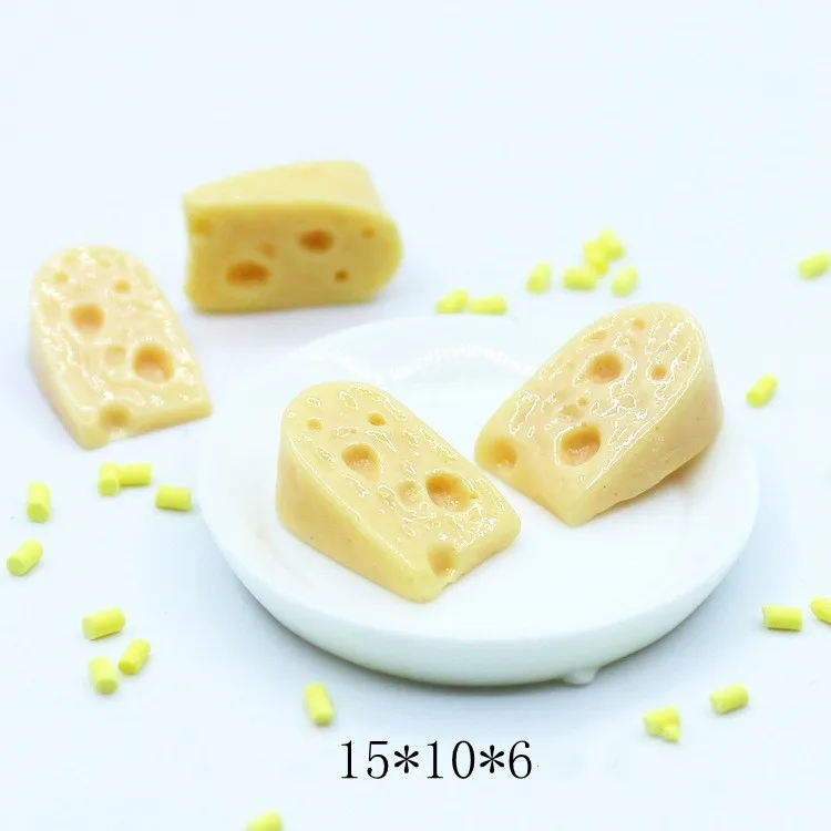 10 stücke Simulierte Harz Lebensmittel Käse Maus Für Ornamente Miniatur Modelle Für Puppen Küche Spielzeug Haar Zubehör Dekoration – Detail 7