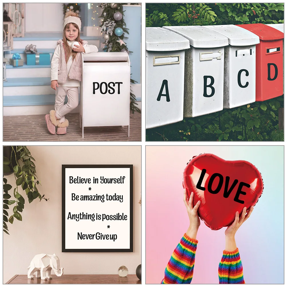 

6 Sheets 2 Inch Black Alphanumeric Stickers DIY Letter Learning Wall Decal Kids Bedroom Alphabet Decor Room Ornament