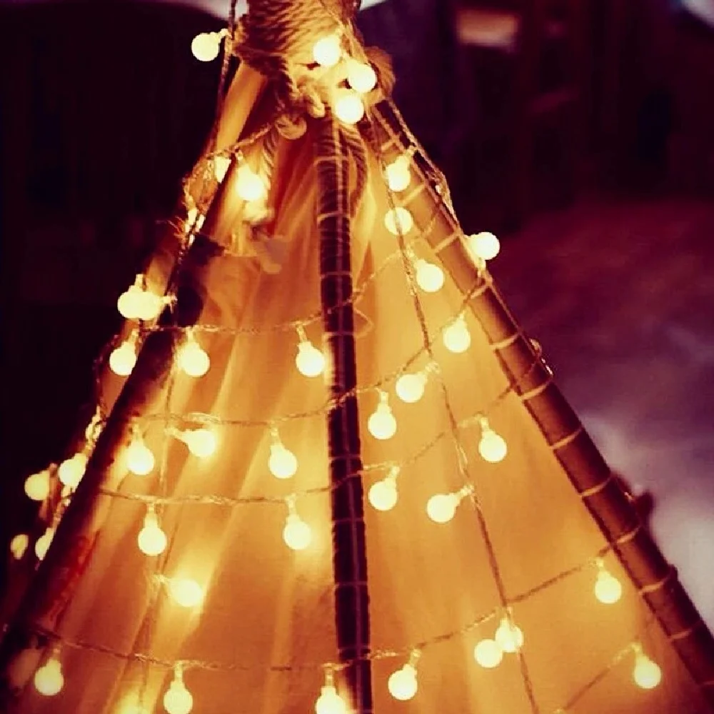 10M LED String Lights with USB/Battery Power Ball Garland Outdoor Lamp for Wedding Garden Fairy Christmas Decoration