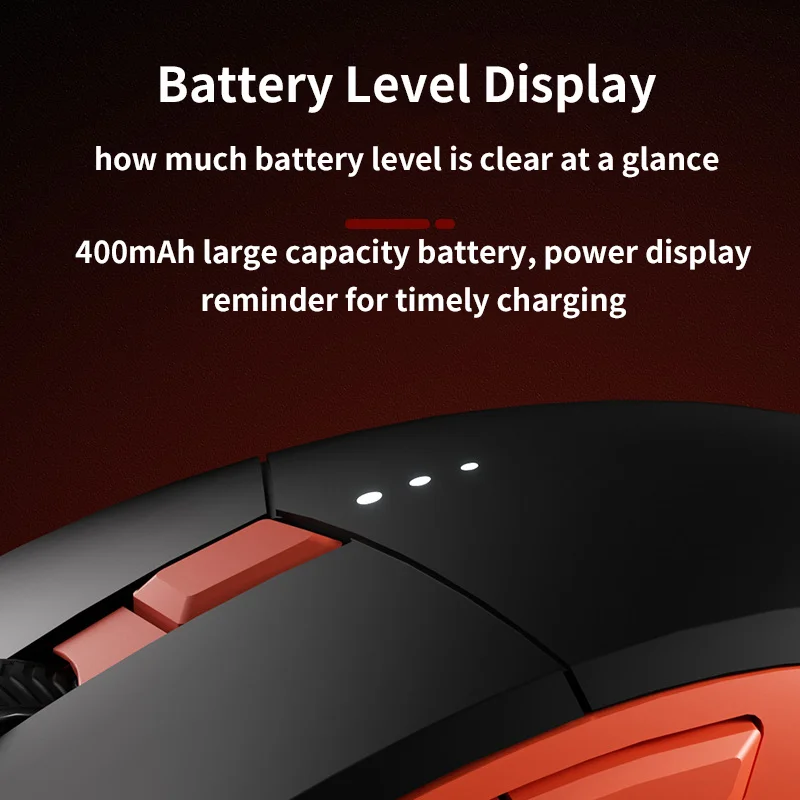 Mouse wireless da gioco cablato Mause Effetto luce RGB 3200 DPI Potenza Rminder Supporto Uso Ricarica Mouse da gioco Uso ufficio Ergonomia