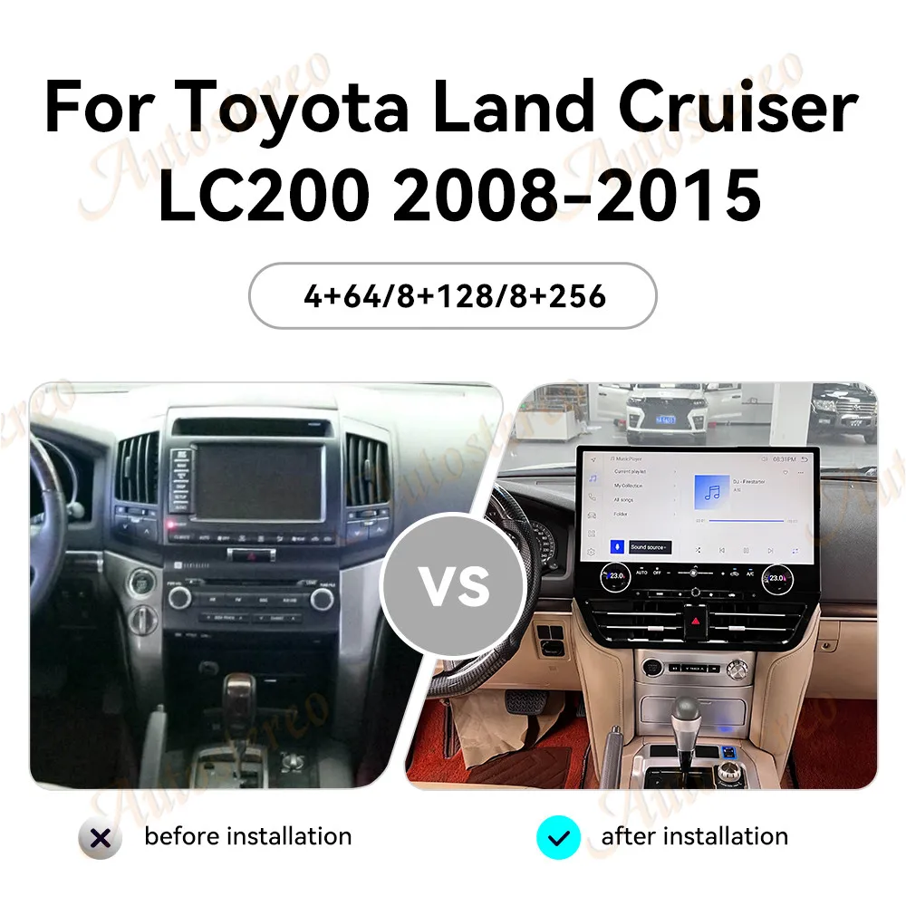 

19 Inch Android Car Radio For Toyota Land Cruiser LC200 2008-2015 Carplay Car GPS Navigation Multimedia Player Head Unit Radio