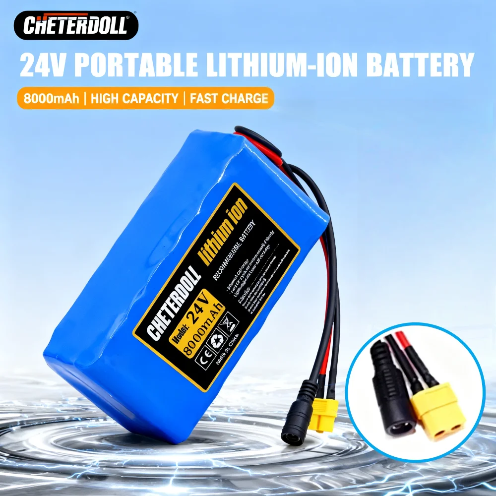 

7S3P 18650 24V 8000mAh Wheelchair Power Battery + 29.4V 2A Charger - Rechargeable Li-ion Battery Pack.
