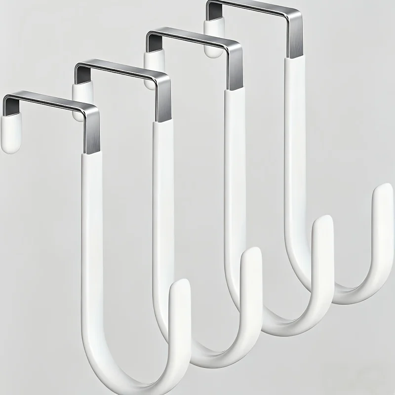 2pcs S-Shaped Hook, No-Drill Door-Mounted Hook, And Bags, Kitchen And Bathroom Storage, Multifunctional Hooks, Utility Hooks