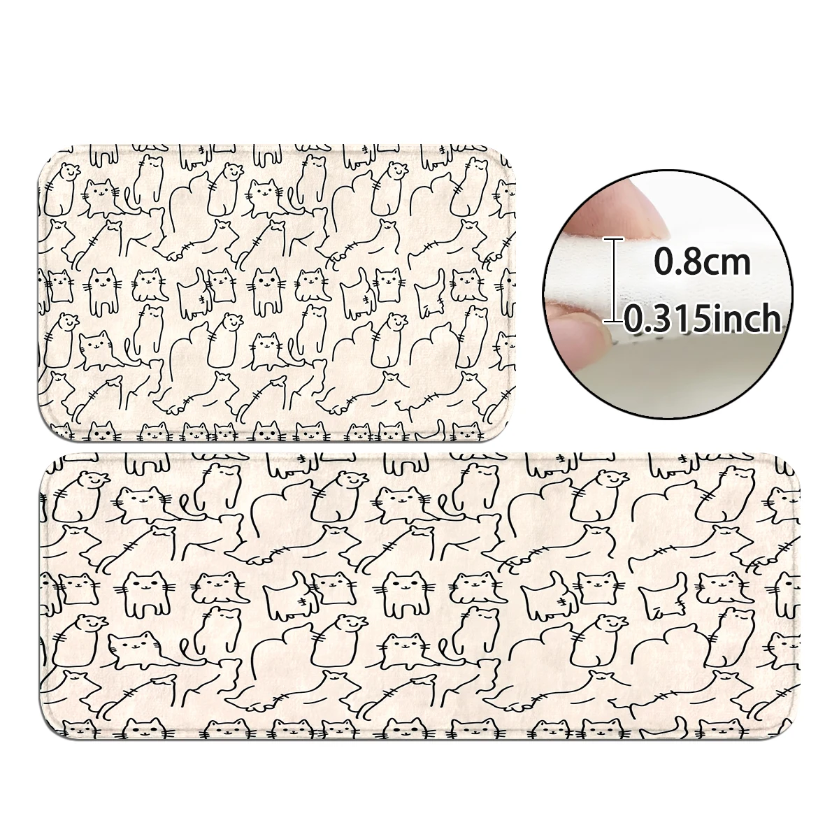 Simple Dog Outline Mat, Green Frog Welcome Mat, Cute Animal Set Mat, Minimalist Dog Mat, Fresh Healing Kitchen Mat.