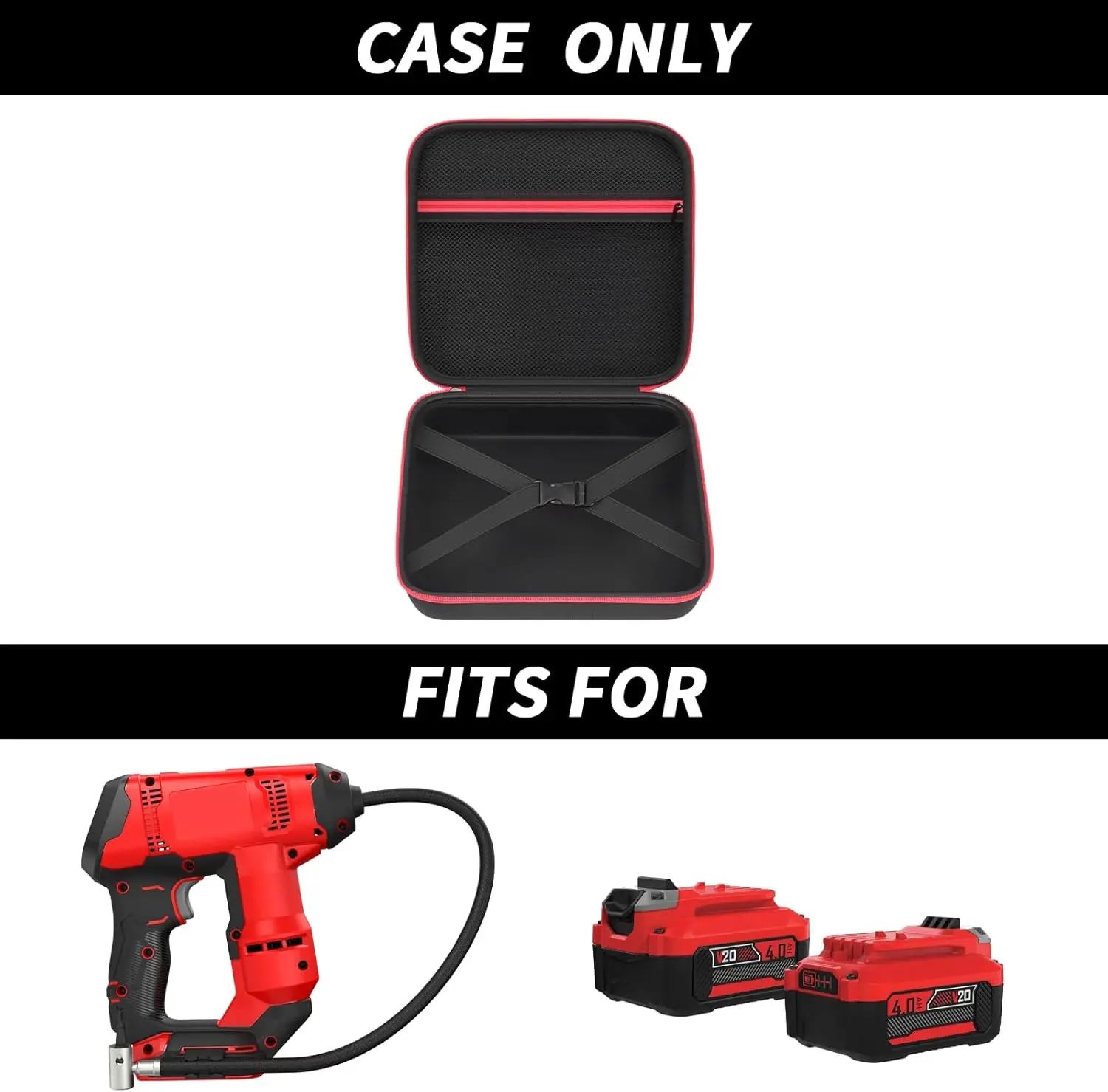 （Case only) Case Compatible with CRAFTSMAN V20 Cordless Tire Inflator Portable Air Compressor Pump, Digital Gauge&Bare Tool  Bag
