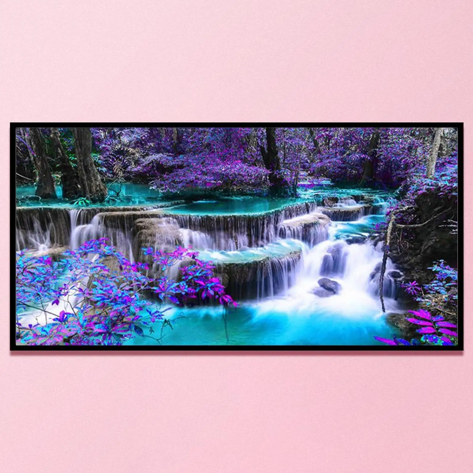 

11CT Counted Full Cross Stitch Waterfall DIY Embroidery Kits Handmade Needlework