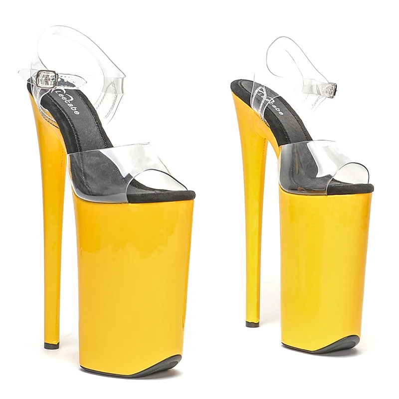 Leecabe  26CM/10inches PVC Upper Patent cover  platform and heel  sexy exotic High Heel platform   Pole Dance sandals shoes