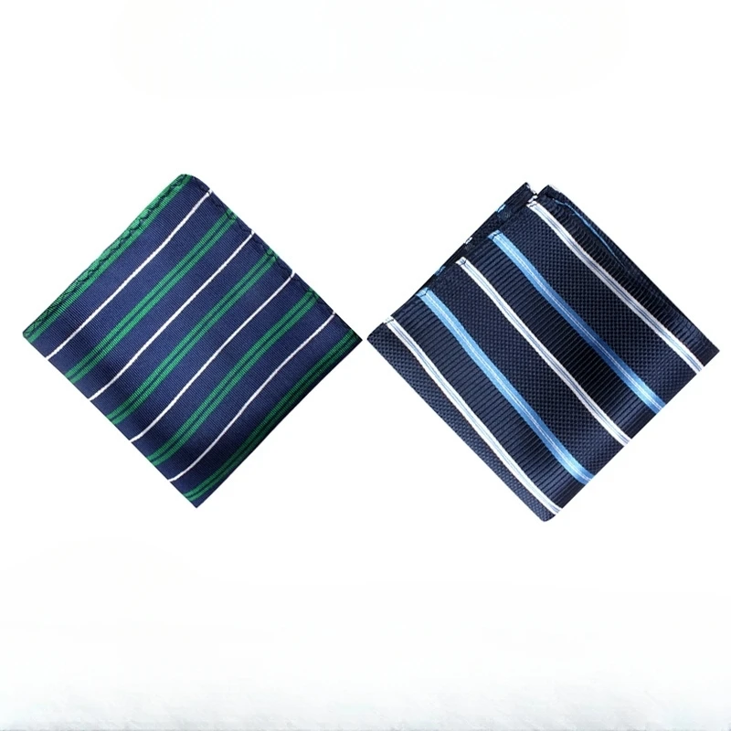 Men's Silk Striped Pocket Square / Handkerchief, Mulberry Silk Small Square Scarf, Formal Handkerchief, Wedding Suit Cravat