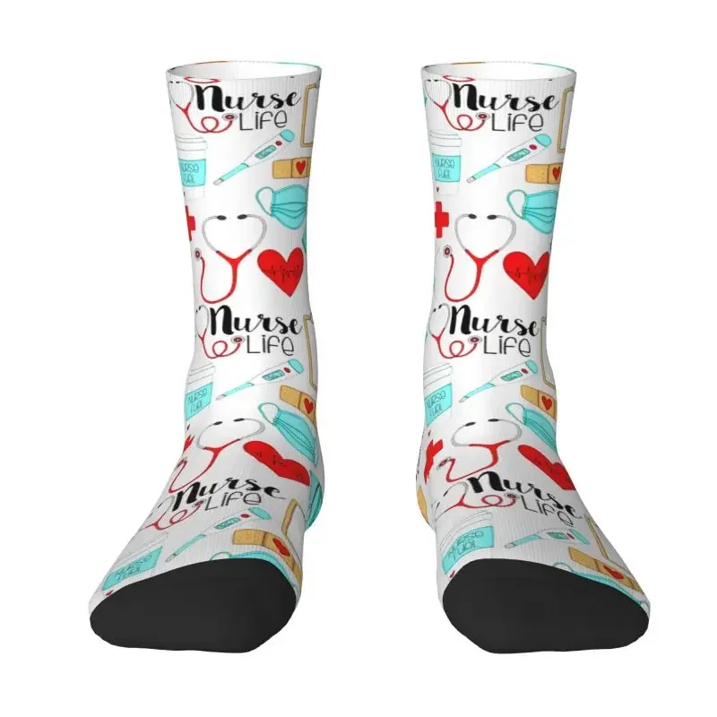 Cool Cartoon Doctor Nurse Printed Socks Women Men Warm 3D Printed Football Sports Socks