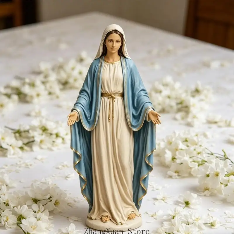 Statue der Jungfrau Maria für katholische Altardekorationen, Figur der seligen Mutter, religiöses Geschenk für religiöse – Detail 3