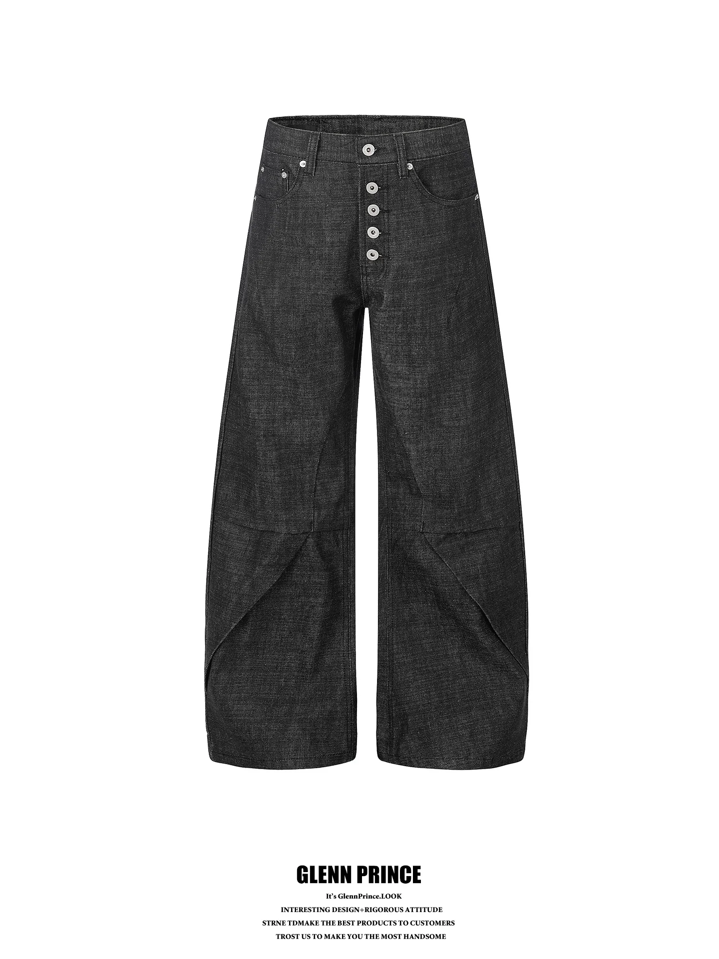 

American Style Deconstructed Five Button Original Jeans Men's Wide Leg Pants Knife Denim Youth Casual Cotton Straight Cut