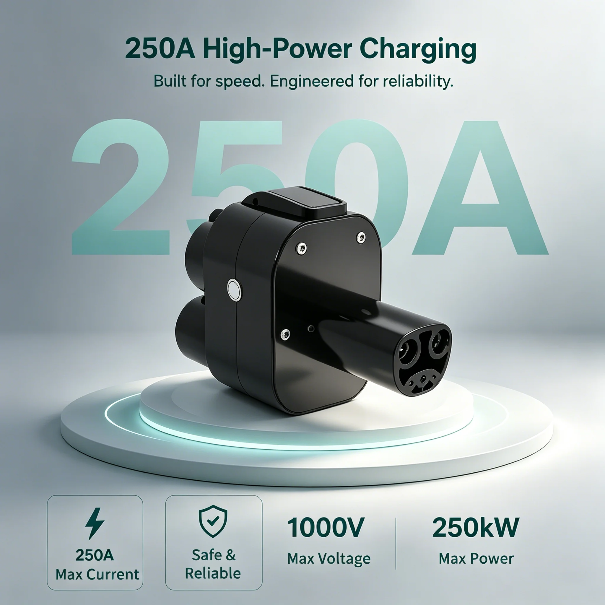 우펀 CCS1-테슬라 어댑터 CCS1-NACS DC 고속 충전 어댑터 250A 250KW EV 충전기 컨버터 (테슬라 모델 3, Y, S, X용)