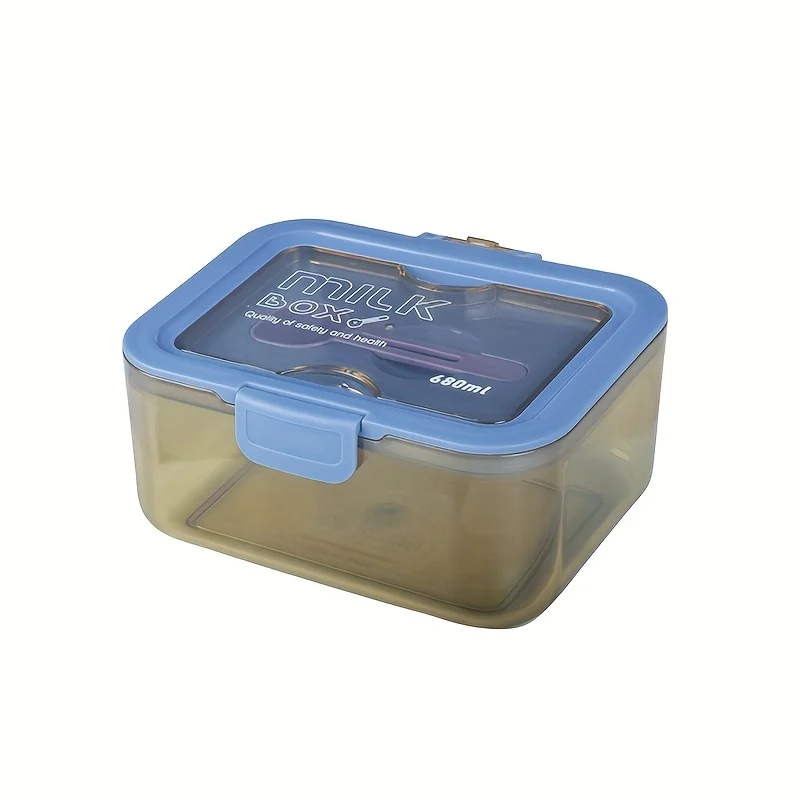 Latas de leche en polvo con hebilla, caja portátil de almacenamiento para viajes y viajes, frutas, nueces y aperitivos