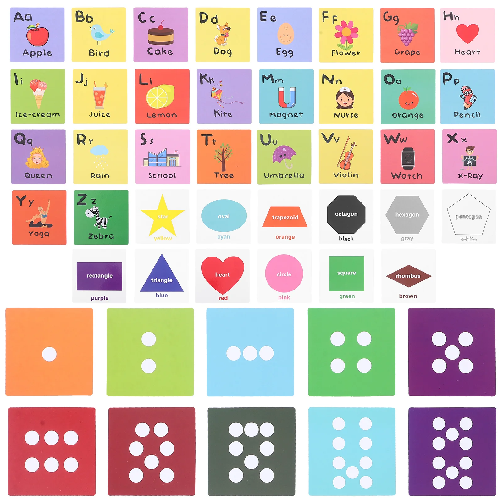 1 set di carte educative dell'alfabeto di pregevole fattura, carte da lettere per l'apprendimento prescolare, giochi cognitivi, interazione genitore-figlio