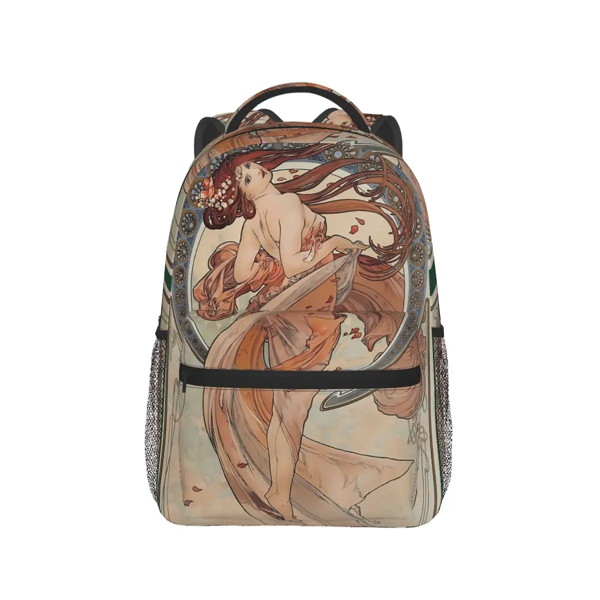 Dance - Alphonse Mucha - 1898 Student Backpack School Bag Hiking Travel Daypack for Men Women Fashion Bookbag Shoulder Bags