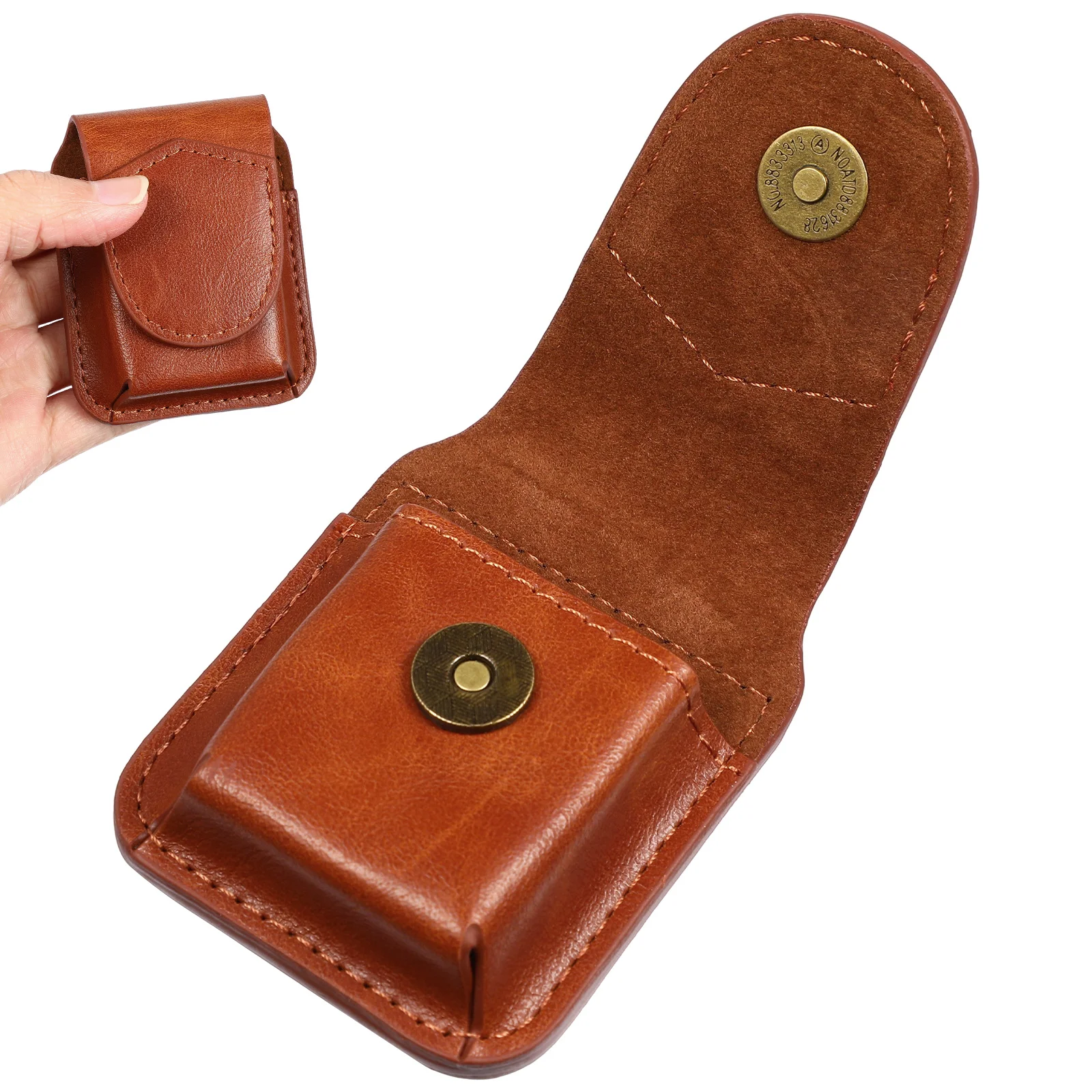 Leathers Sleeve Lighter Case Belt Storage Protective Cover Pocket Wallet Brown Man