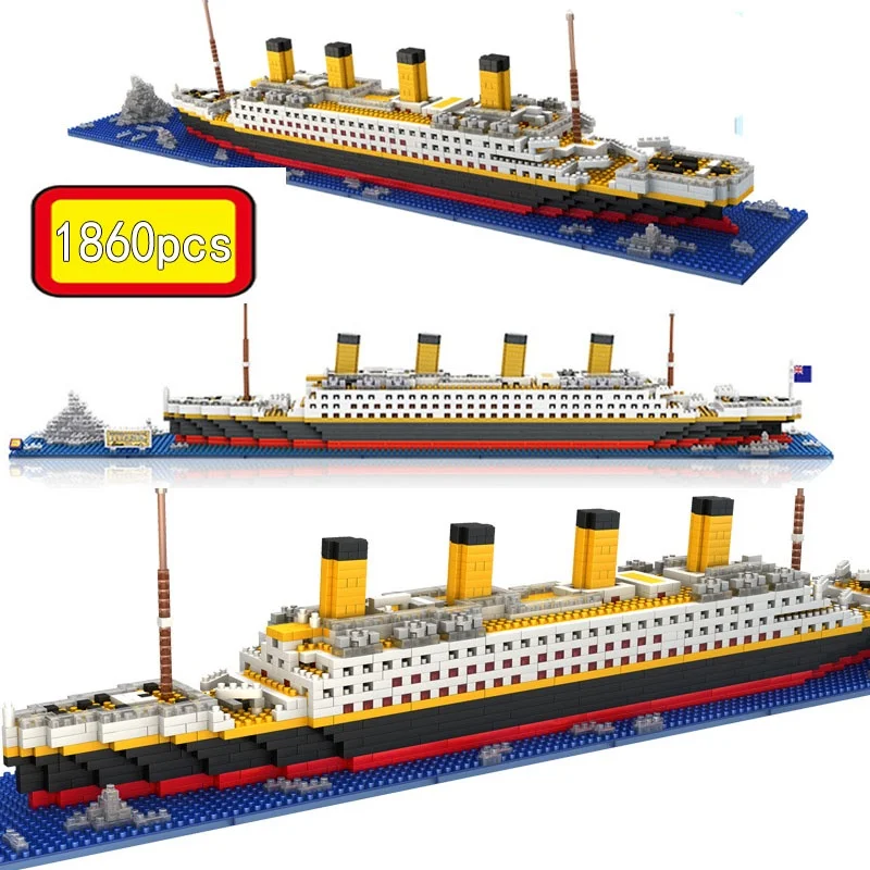 

1860Pcs Mini Bricks Model Cruise Ship Model Boat DIY Diamond Building Blocks Bricks Kit Children Kids Toys