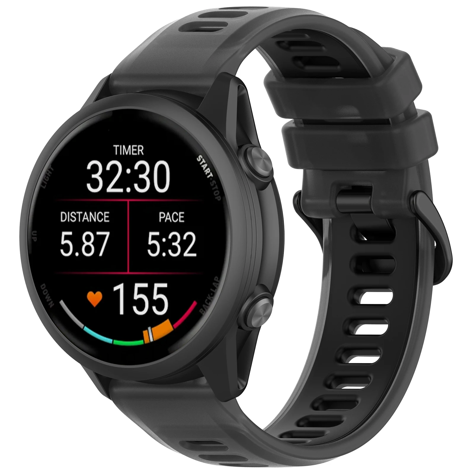 22 مللي متر 20 مللي متر شفاف نغمتين سيليكون حزام ل Garmin Forerunner 570 265 255 165 55/Vivoactive 6 5 4/Venu الرياضة الفرقة سوار