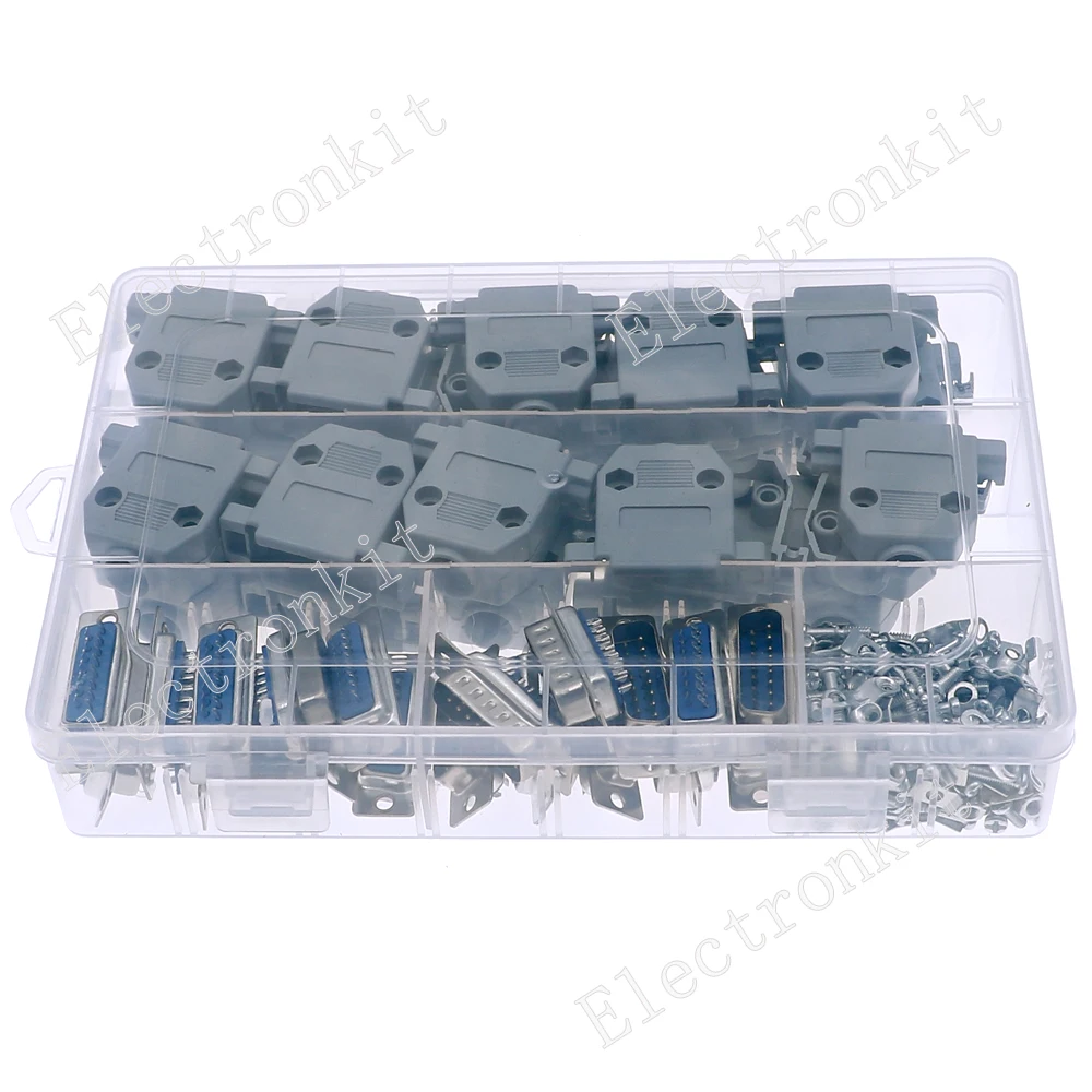 DB15 Gelast Connector 15-Pin RS232 Terminal Adapter Board Mixde Box Set Kit (10 Mannelijk Hoofd + 10 vrouwelijke Hoofd)