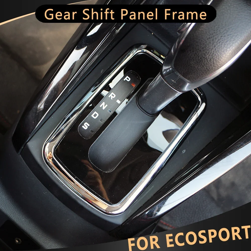 For Ford Ecosport 2018 - 2021 ABS Chrome Car Console Gear Shift Panel Frame Sticker Cover Trim Interior Accessories