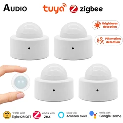 Sem fio infravermelho PIR Sensor de Movimento, Segurança Anti-roubo Alarme, Brilhante Lux, Smartlife, Tuya, ZigBee, 2 em 1