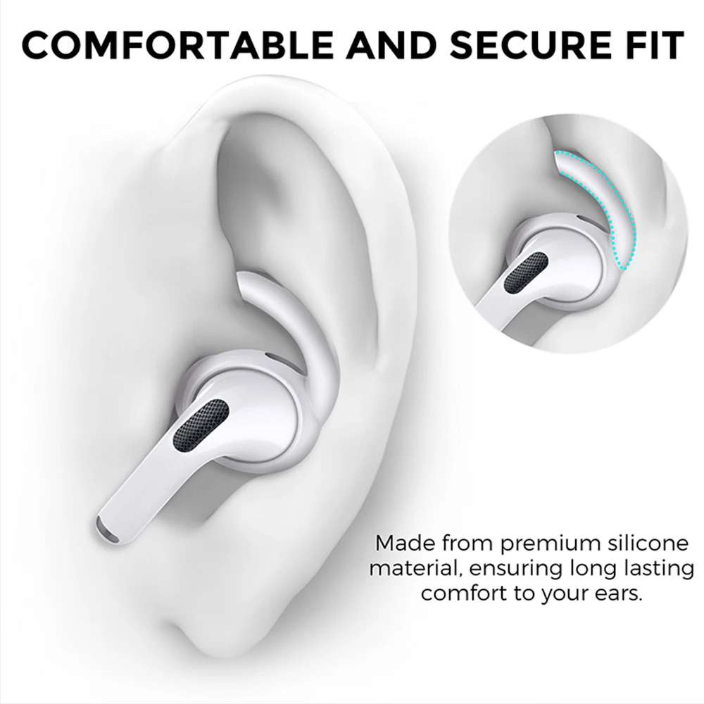 1 par de ganchos para el oído para Apple AirPods Pro 2 soportes antideslizantes de silicona eartips auriculares silicona tapones para el oído