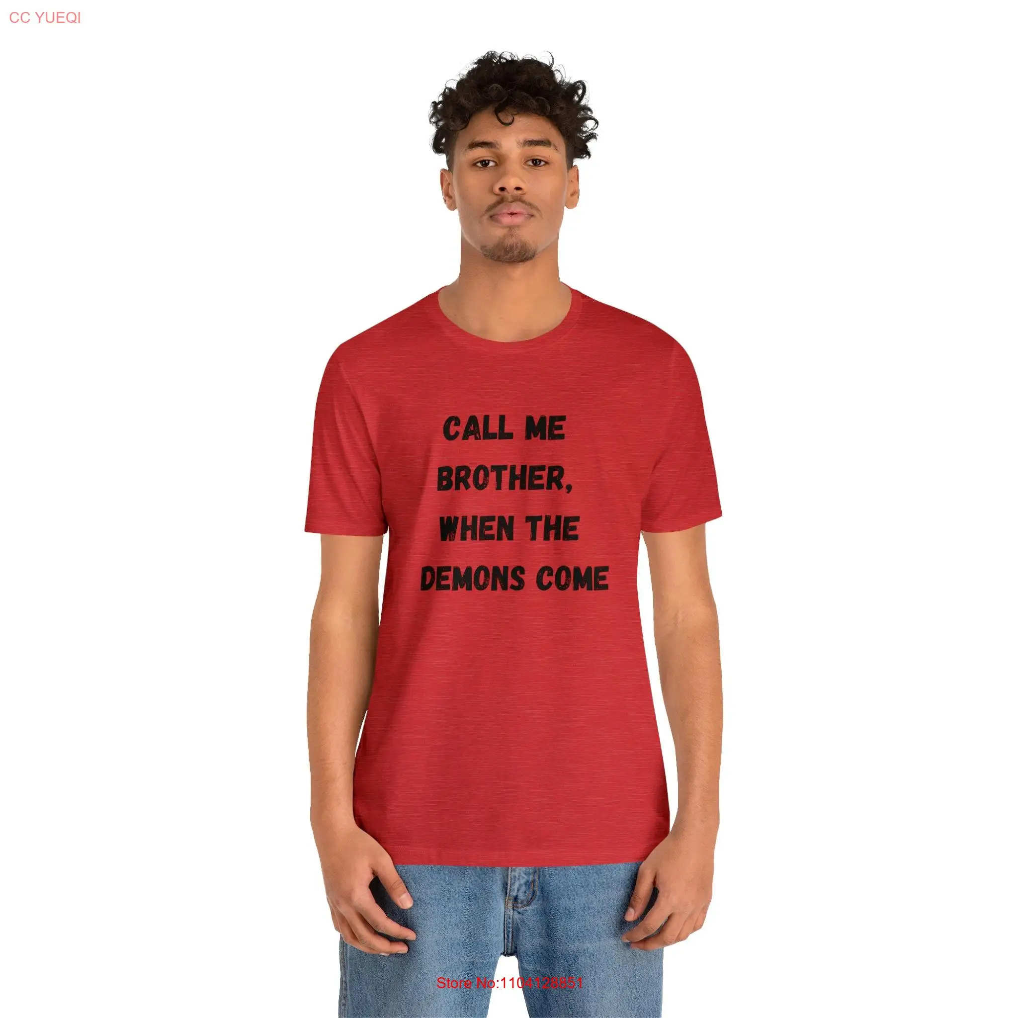 

Футболка Call Me Brother When the Demons Come AdulT, разноцветная, с длинными или короткими рукавами