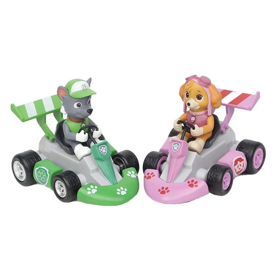 Paw Patrol Pull Back Car Marshall Rubble Chase Rocky Zuma Skye Dog Cartoon Animal Game Toy Action Figure Toy Kid Children Gift