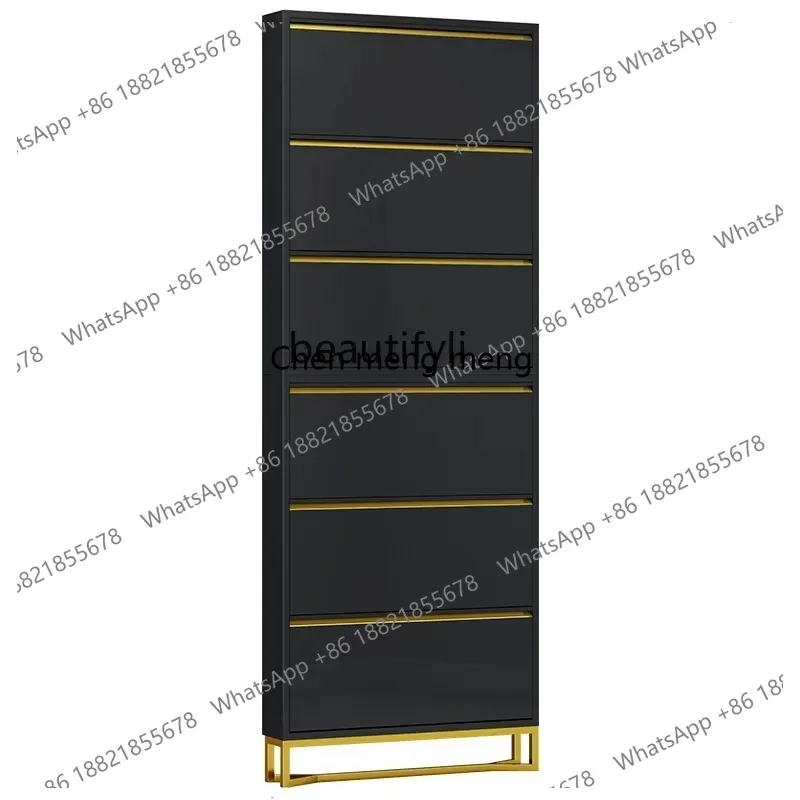 lhy 26 new zq Shoe Cabinet Combination Tilting 15cm Large Capacity Light Luxury Paint Entrance Hall Storage Narrow Entrance Cabi