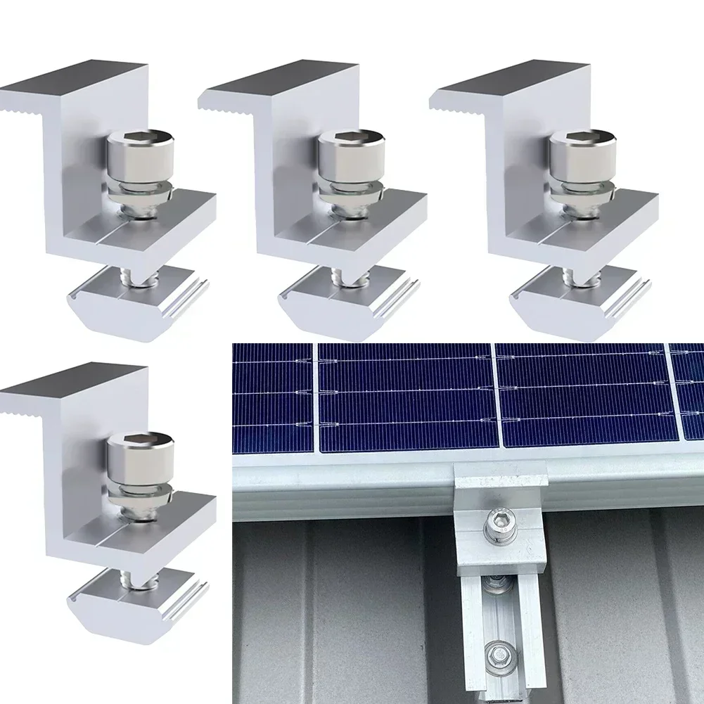 Korrosionsbeständig Für 40-45mm Gerahmte Solarpanels Solar-Endklemme Sonnenkollektor 40 X 40/45 Mm Silber Verstellbar Z-Stil
