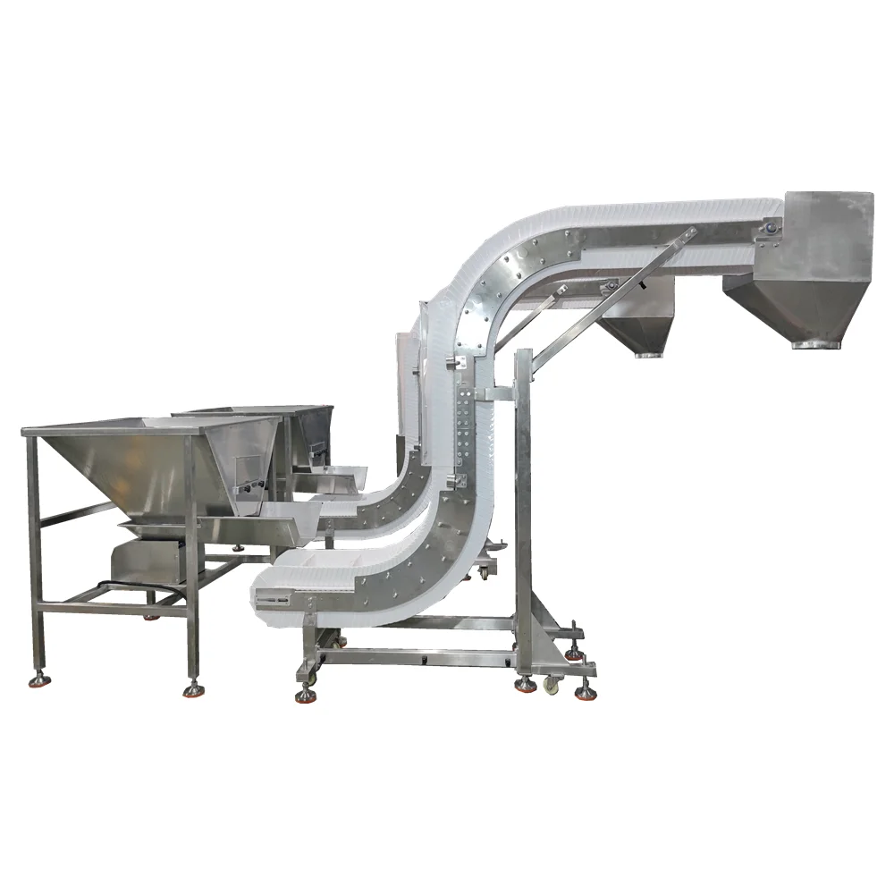 Z-shaped inclined conveyor 900MM width and speed adjustable PP belt conveyor