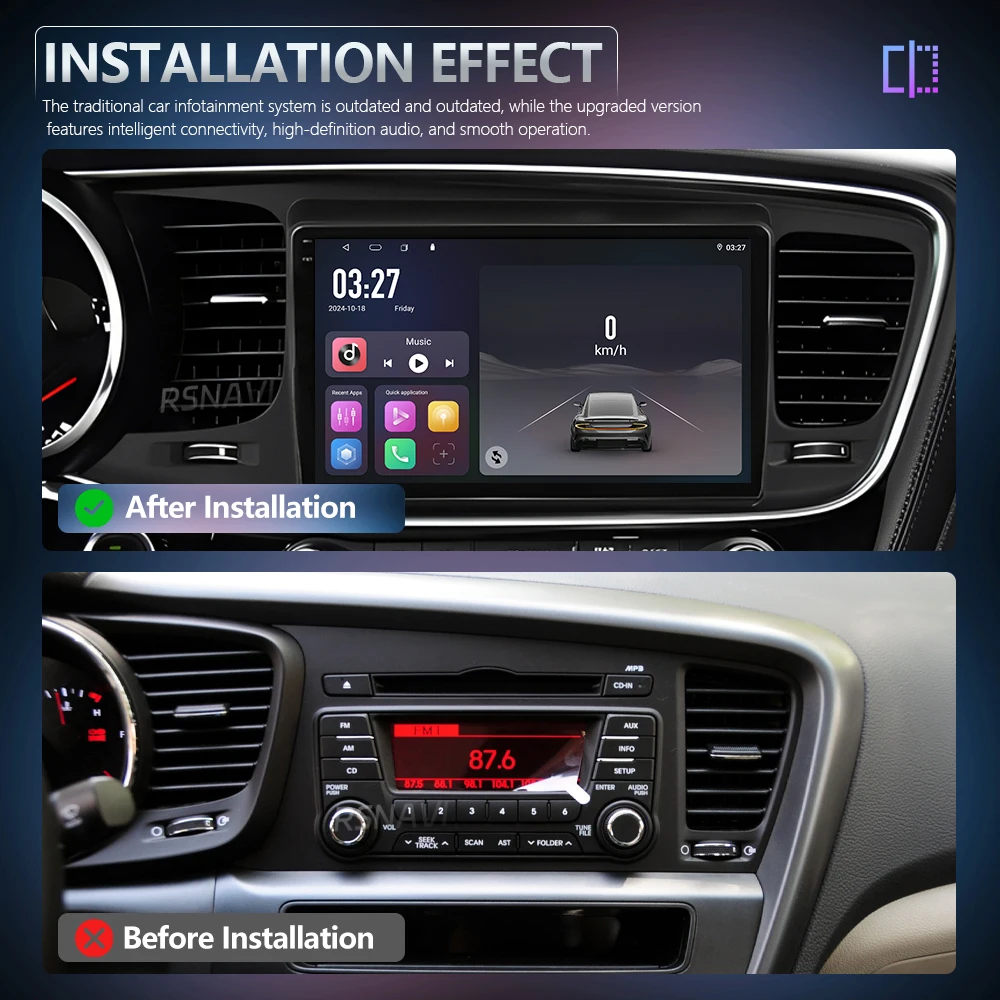 Android 16 Qualcomm Car Radio For KIA Optima K5 2013 - 2015 Carplay Auto BT Navigation Stereo Video Player Multimedia 360 Camera