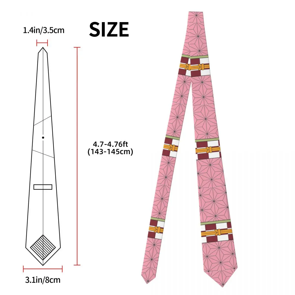 Demon Slayer Nezuko Kamado Unisex Necktie Fashion Polyester 8 cm Classic Neck Ties for Mens Shirt Accessories Gravatas Gift