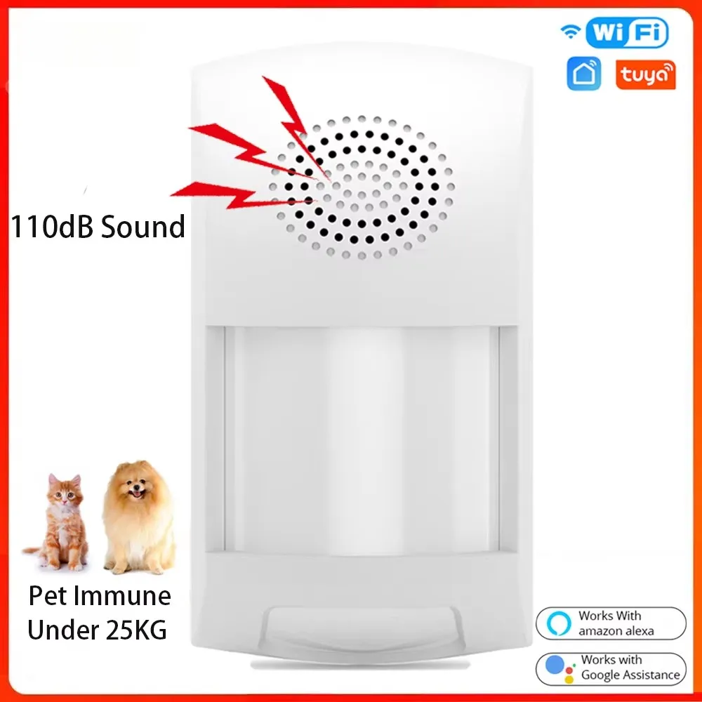 Tuya WiFi Home Burglar Alarm Sensor PIR Infrared Motion Detector 110dB Smart Life APP Security Protection Remote Control Alert