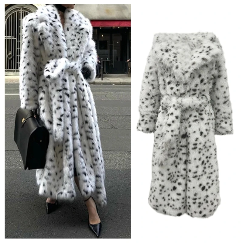 Casaco luxuoso de peles sintéticas macias para mulheres, casacos quentes de inverno, design leve e amigável, jaqueta de manga comprida