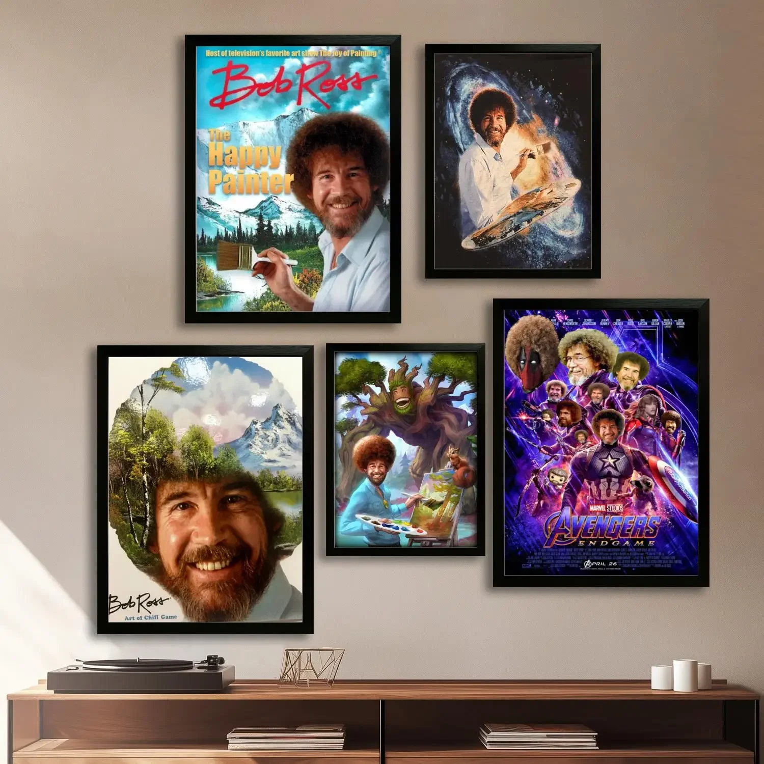 bob ross Canvas Art Poster and Wall Art, Picture Print, Modern Family, Bedroom Decor, Posters,Decorative painting