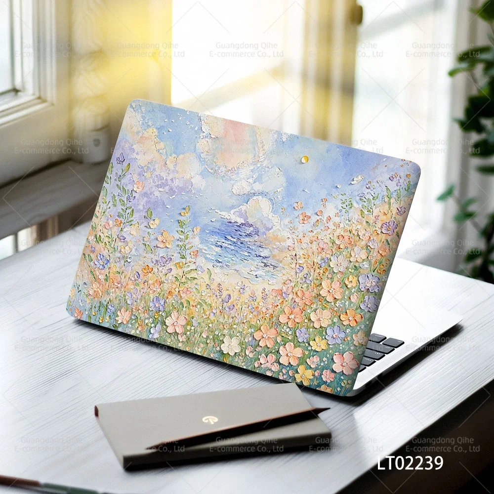 2 stuks verwijderbare bloemstickers voor laptop PVC esthetische stickers zelfklevende peel off geen residu tablethuid macbook skin