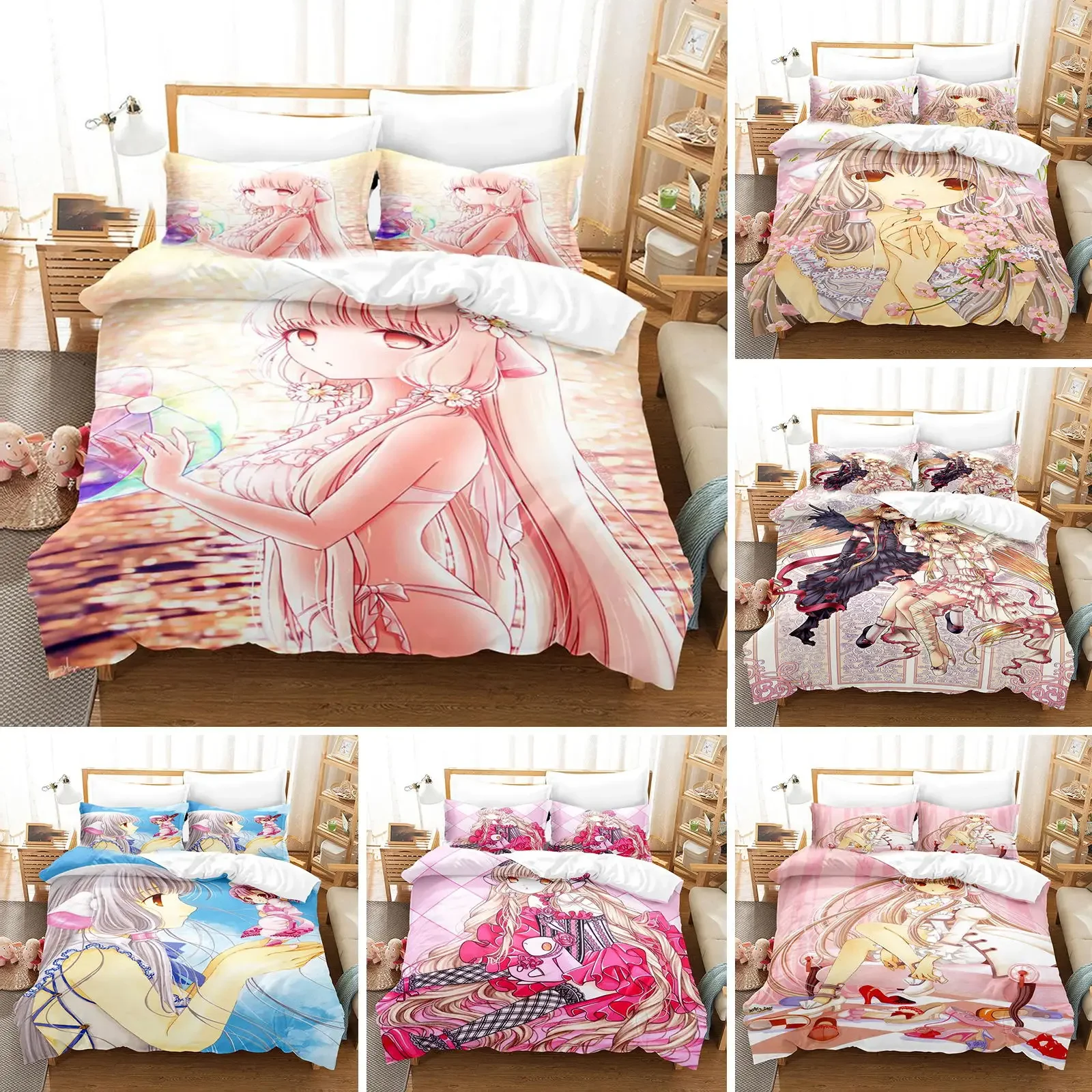 

Anime Chobits New Chi Bedding Set Duvet Cover Bedroom Comforter Covers Single Twin King ​Size Quilt Cover Home Textile 2/3PCS