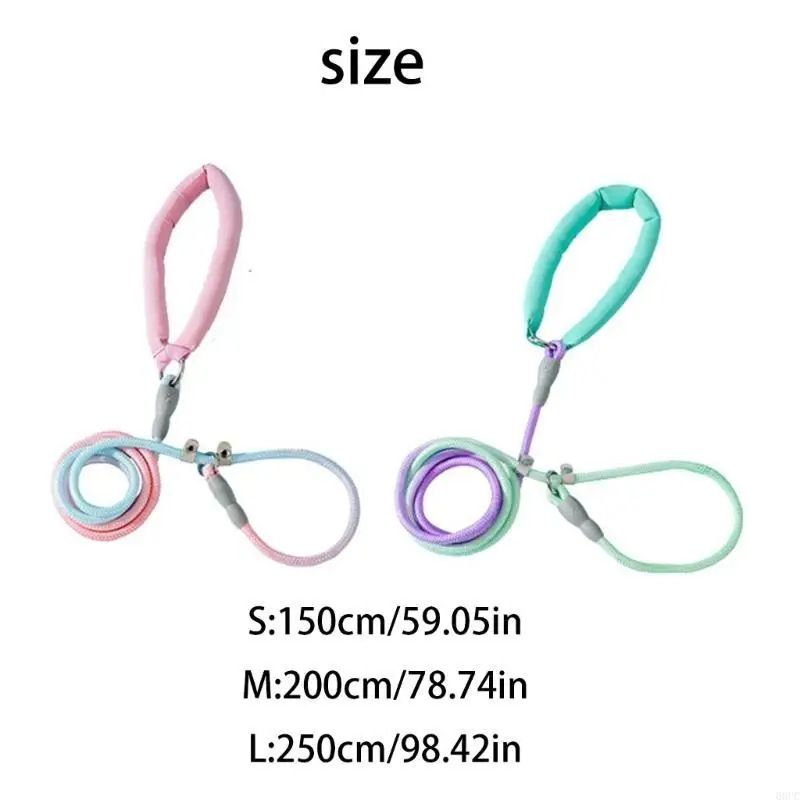 68UC 150/200/250cm 개 끈 그라디언트 색 트랙션 밧줄 걷기 가죽 끈 탈출 방지