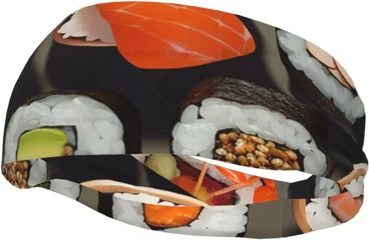 

Sushi Food Sports Headbands for Men Women Moisture Wicking Workout Sweatbands Elastic Non Slip Sweat Bands Fashion
