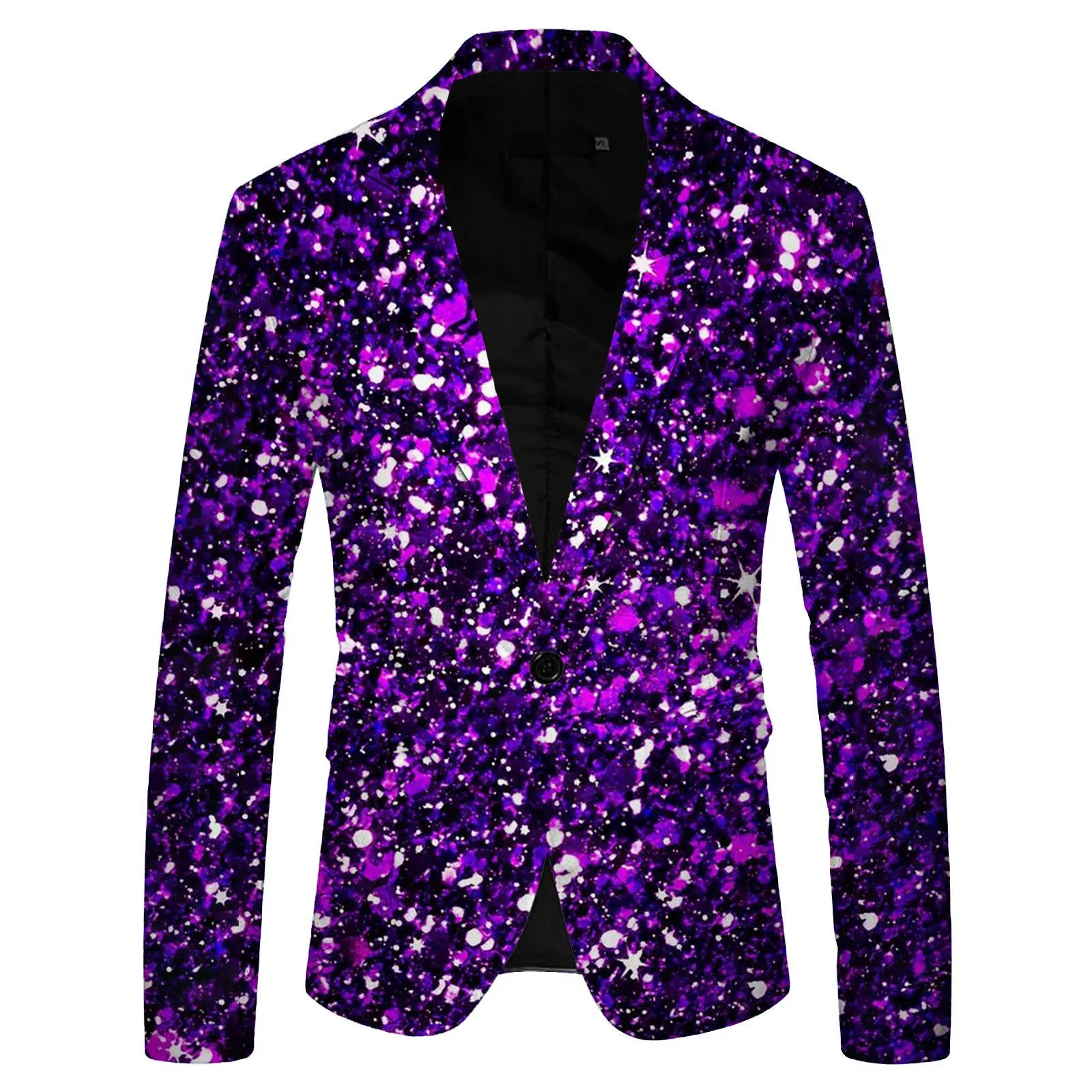 Colorful Sequin Men's Suit Shiny Long Sleeve Singel Button Slim Blazer Jackets Luxury Party Club Formal Wedding Performance Suit